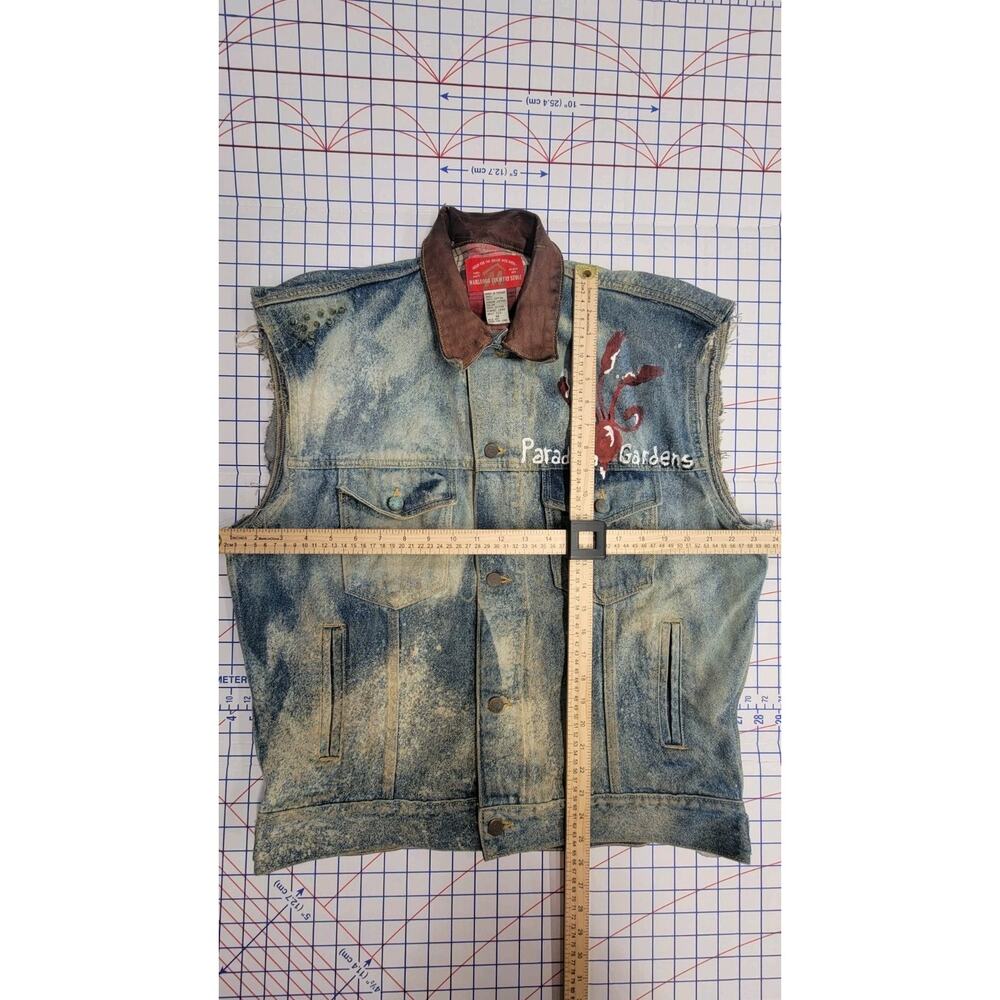 Marlboro Country Store Denim Vest Mens M With New Orleans Artists Painting - Picture 5 of 9